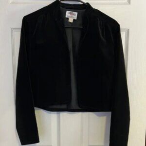 Vintage LANZ Original Black Velvet Cropped Jacket Coat - Women’s size 9/10